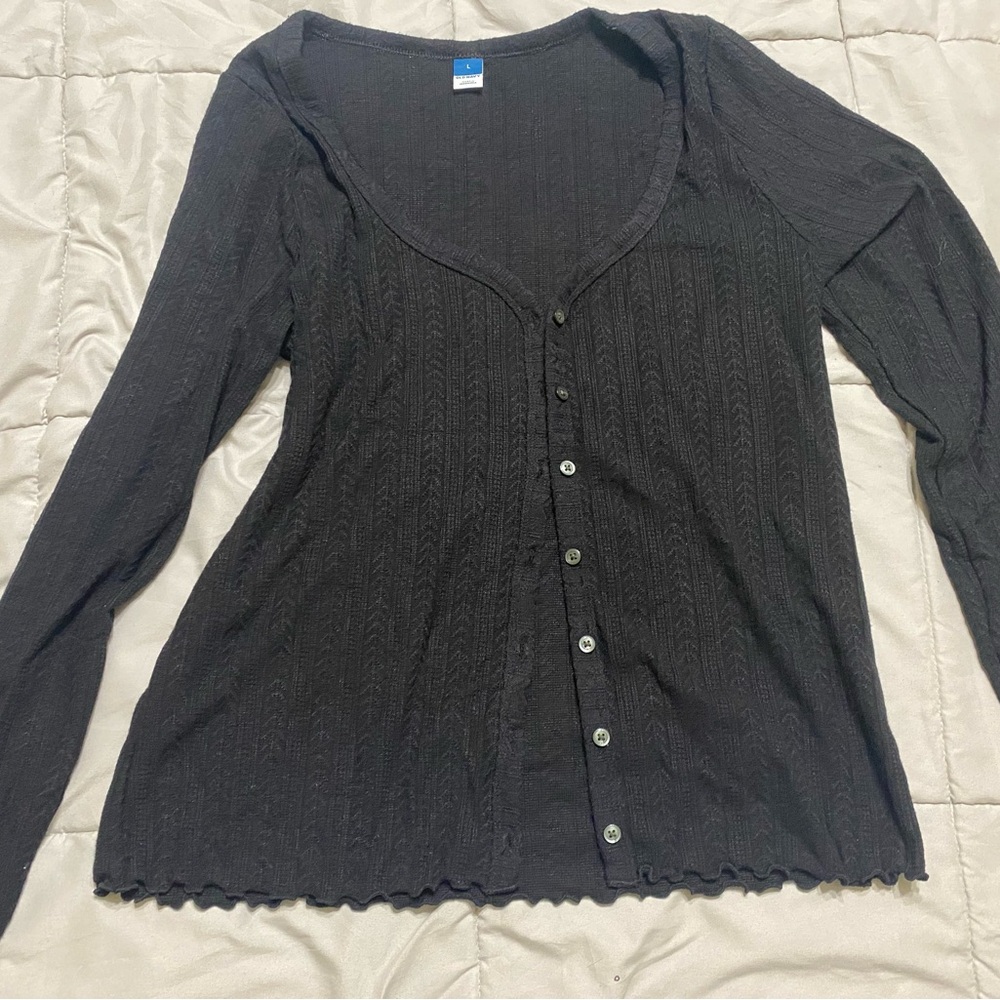 Old Navy Black Button-Down Women's Shirt
